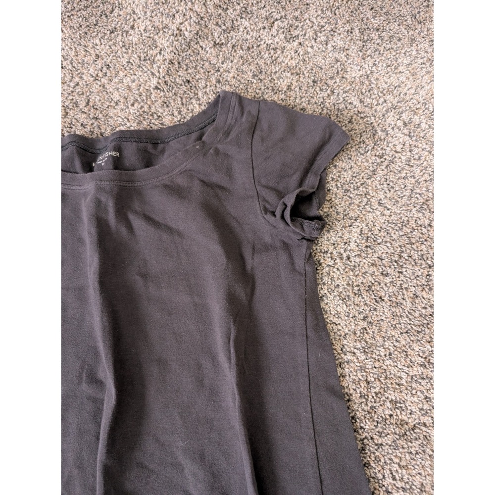 Eileen Fisher Organic Cotton Stretch A-Line Midi Dress Charcoal Grey Womens XS - Picture 4 of 4